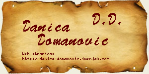 Danica Domanović vizit kartica